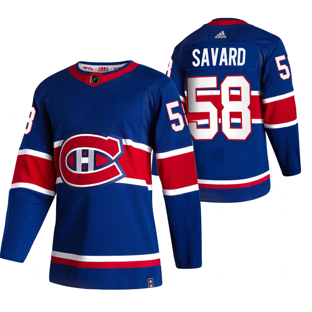 Montreal Canadiens David Savard Blue 2021 Reverse Retro Special Edition Jersey