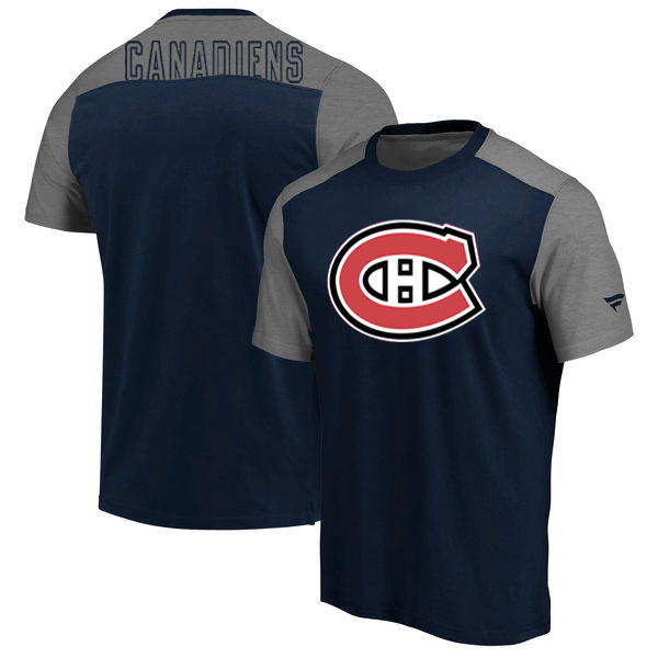 Montreal Canadiens Fanatics Branded Big & Tall Iconic T-Shirt NavyHeathered Gray
