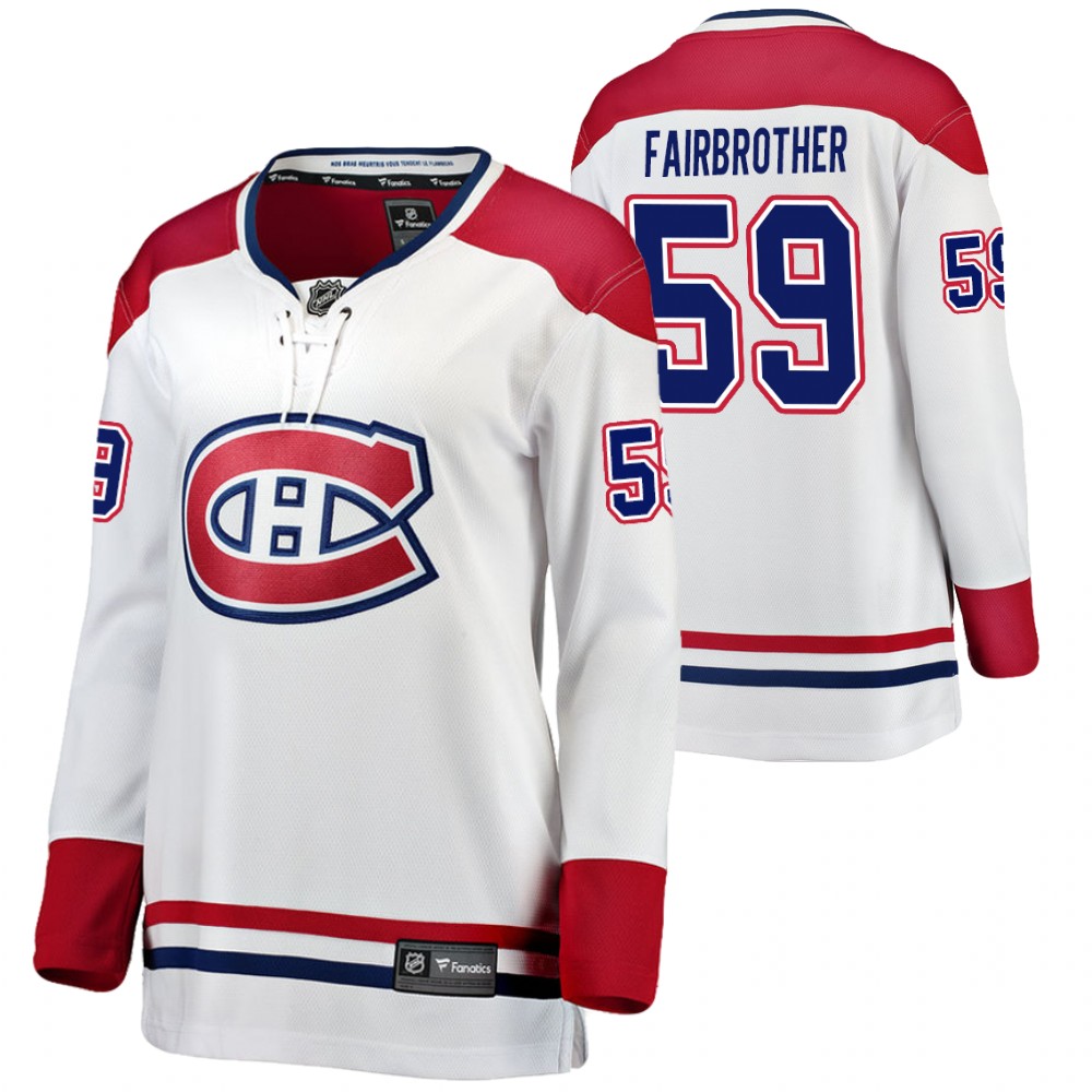 Montreal Canadiens Gianni Fairbrother Women White 2020-21 Away Jersey