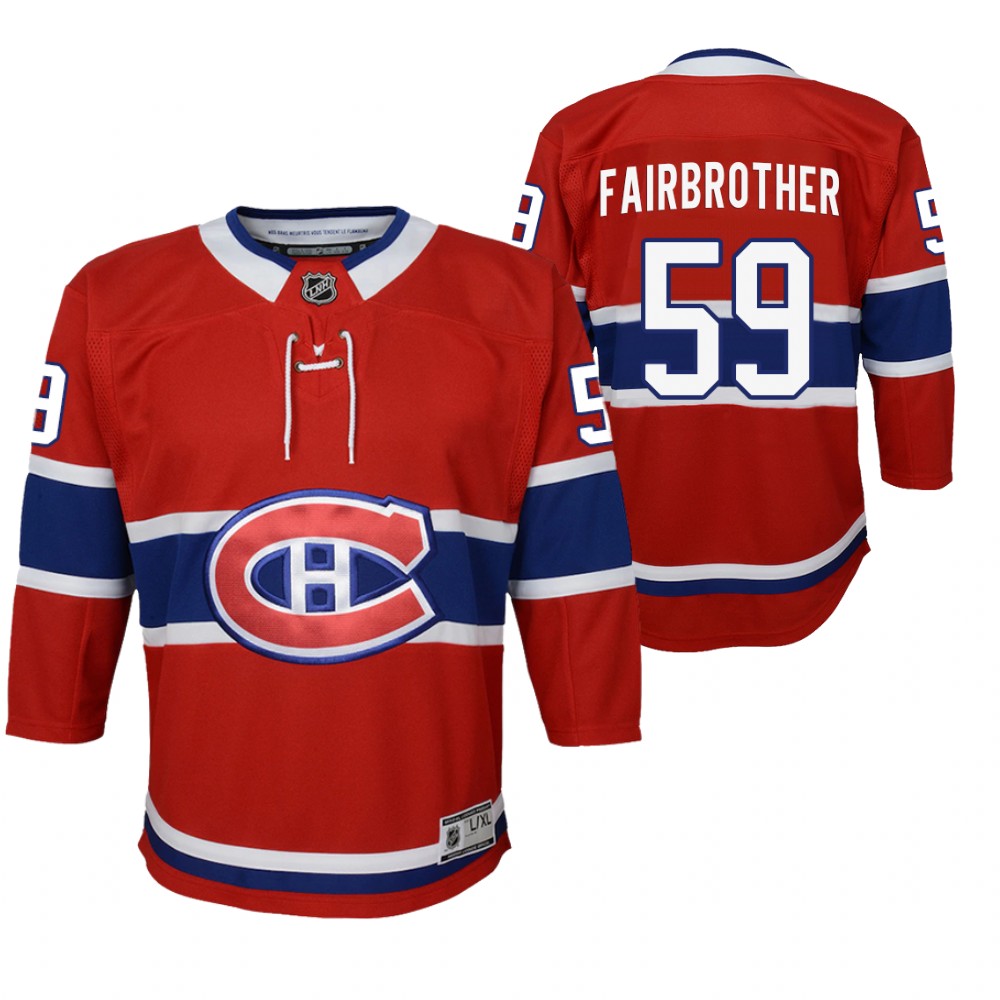 Montreal Canadiens Gianni Fairbrother youth Red 2020-21 Home Jersey