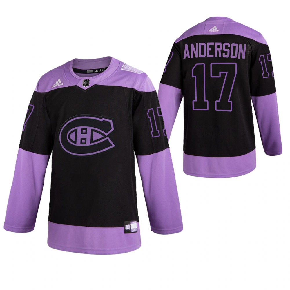 Montreal Canadiens HockeyFightsCancer Josh Anderson Purple Jersey Authentic