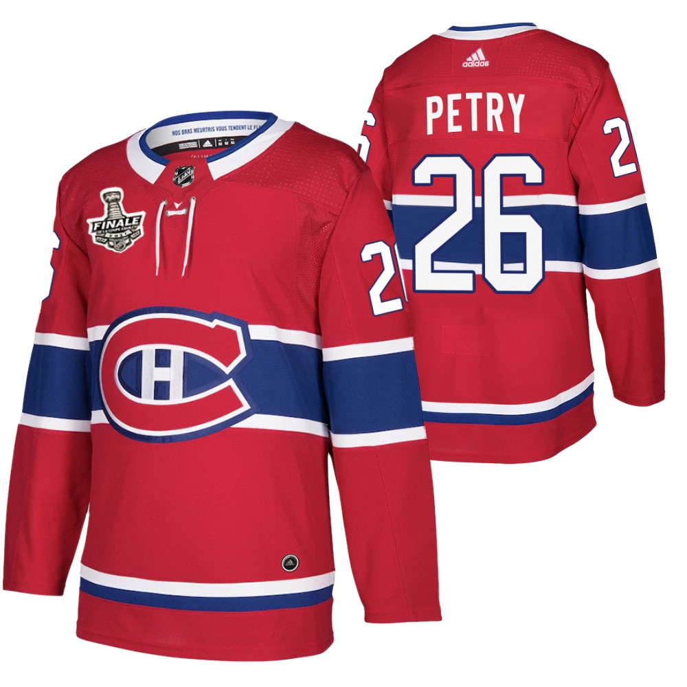 Montreal Canadiens Jeff Petry Red 2021 de la Coupe Stanley Finale French-Language Patch Jersey