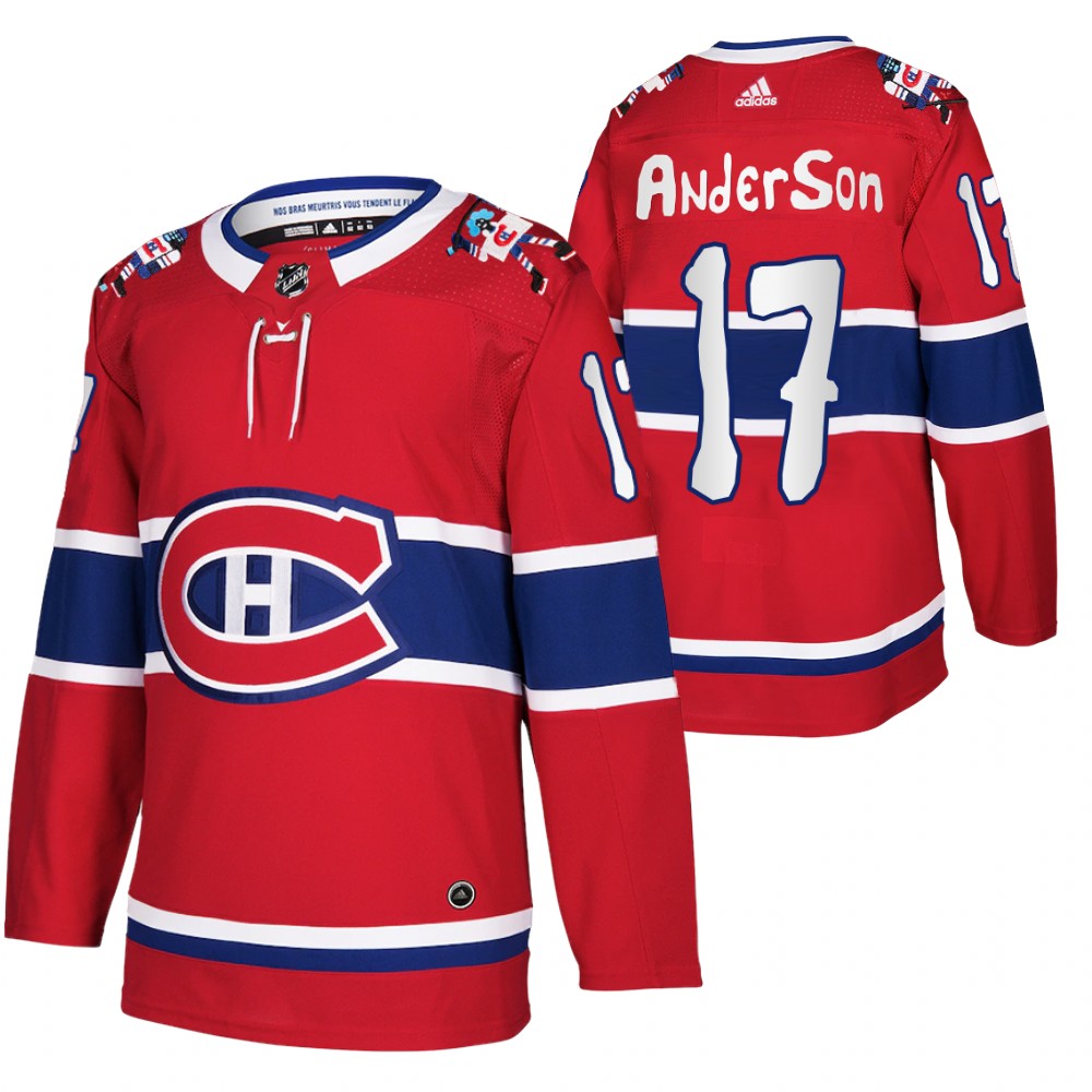 Montreal Canadiens Josh Anderson Red 12th Annual oneGOALtoASSIST Benoit Tardif Jersey