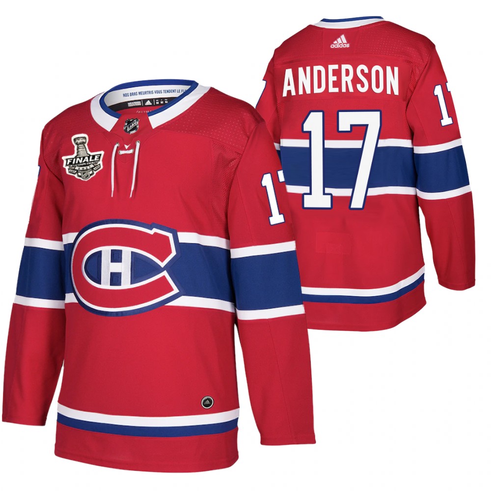 Montreal Canadiens Josh Anderson Red 2021 de la Coupe Stanley Finale French-Language Patch Jersey