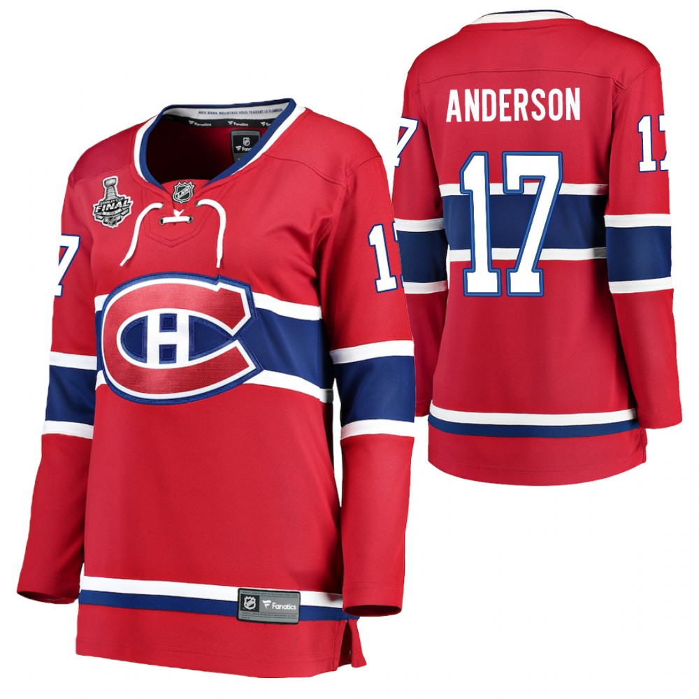 Montreal Canadiens Josh Anderson Women Red 2021 Stanley Cup Final Jersey