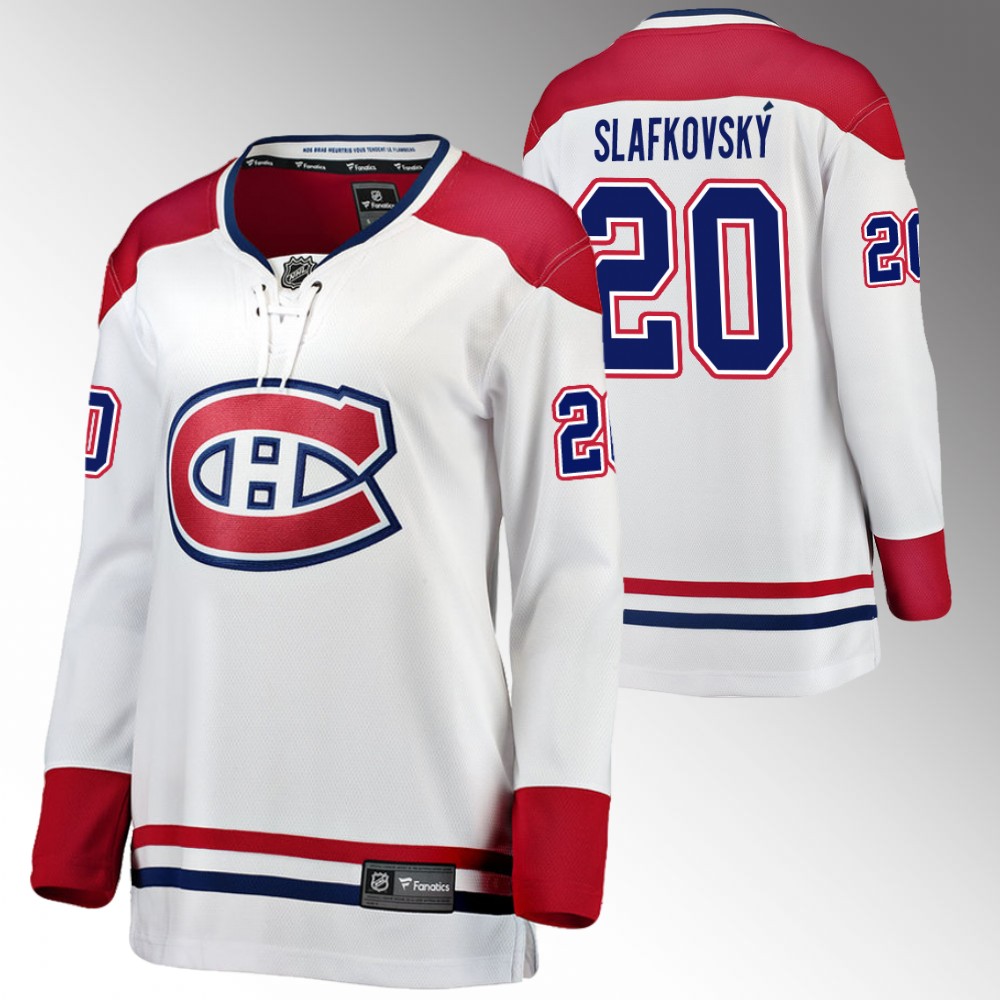 Montreal Canadiens Juraj Slafkovsky Women White Away Jersey