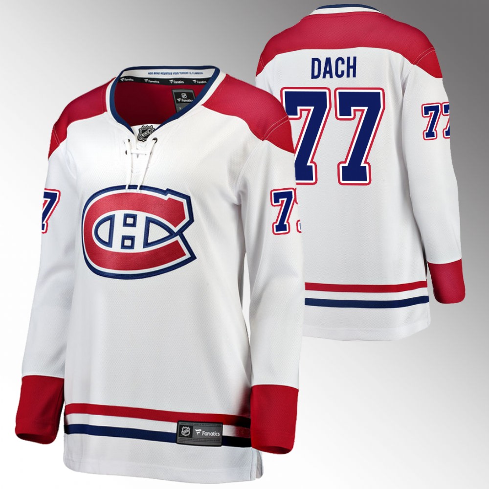 Montreal Canadiens Kirby Dach Women White 2022 Away Jersey