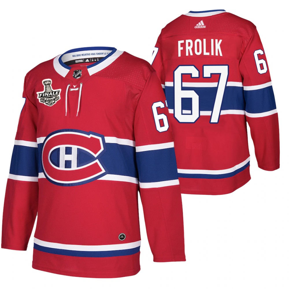 Montreal Canadiens Michael Frolik Red 2021 de la Coupe Stanley Finale French-Language Patch Jersey