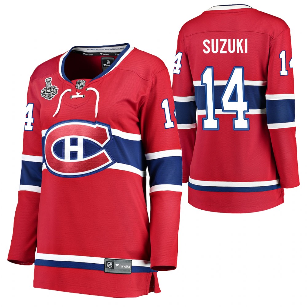 Montreal Canadiens Nick Suzuki Women Red 2021 Stanley Cup Final Jersey