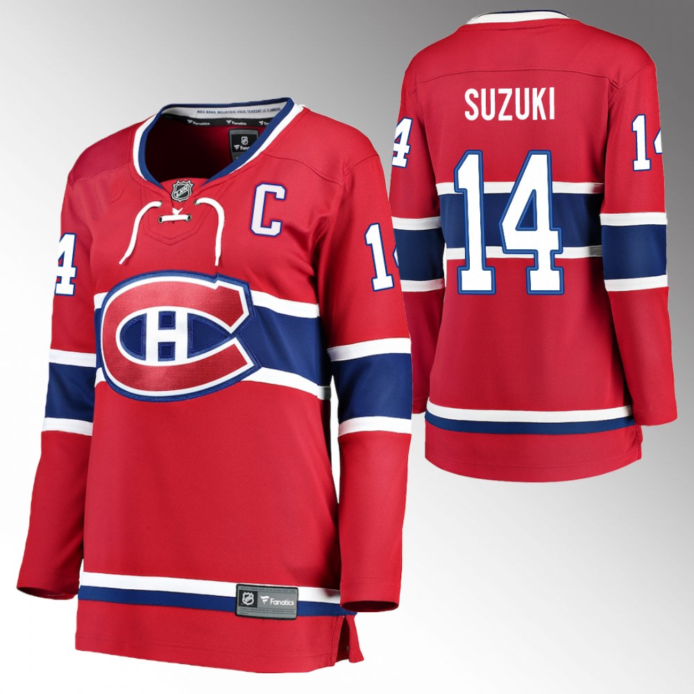 Montreal Canadiens Nick Suzuki Women Red 2023 Captain Patch Jersey