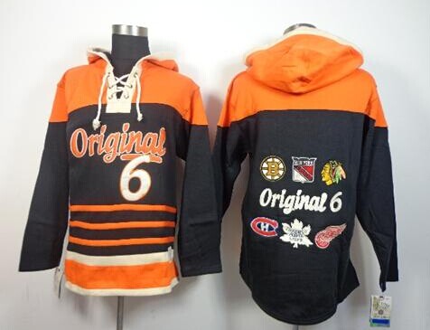 Montreal Canadiens Original 6 Teams Black Sawyer Hooded Sweatshirt Stitched NHL Jersey