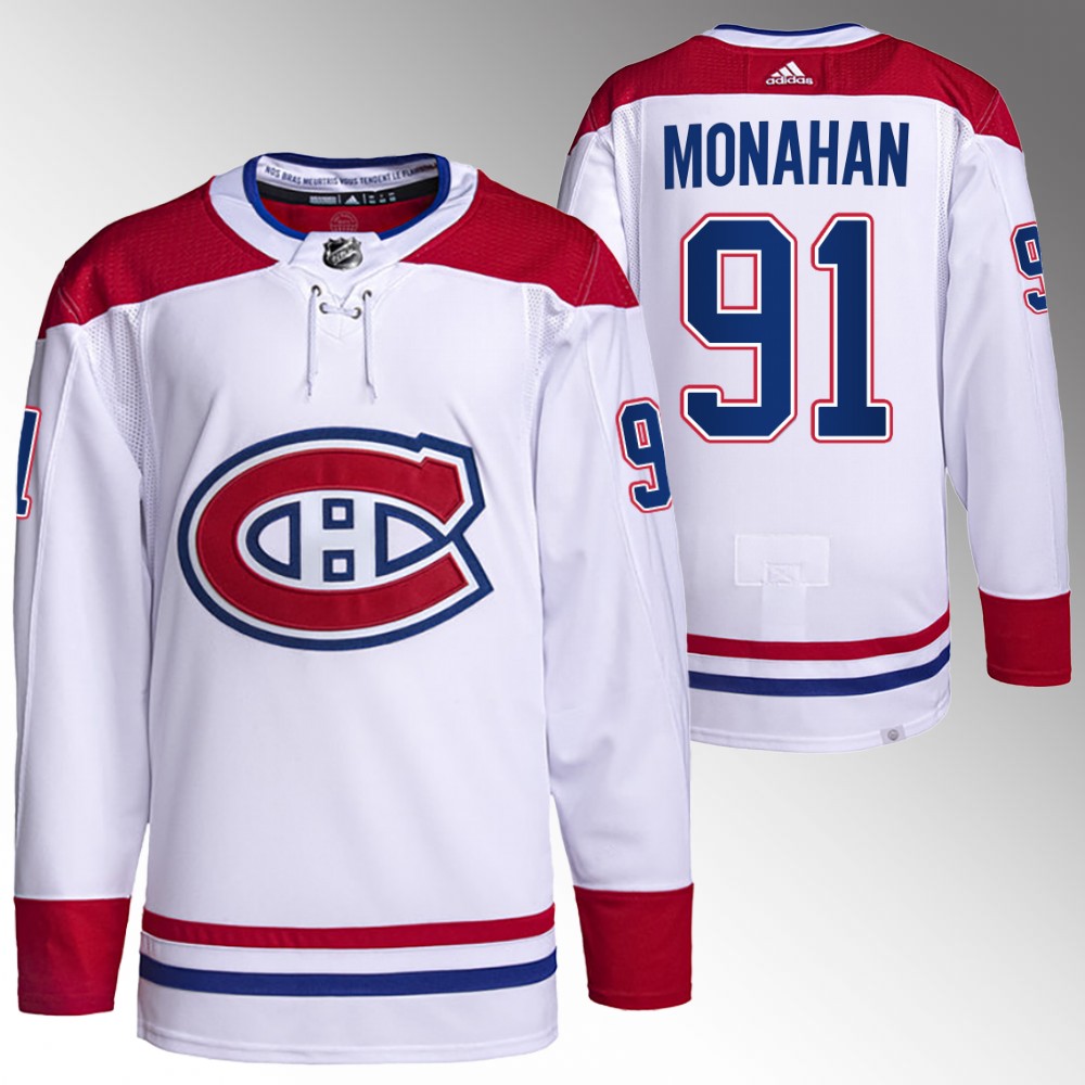 Montreal Canadiens Sean Monahan White Primegreen Authentic Away Jersey