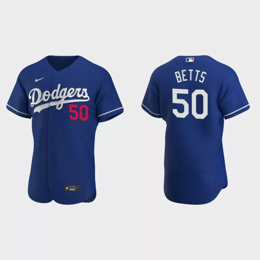 Mookie Betts #50 Los Angeles Dodgers Royal Authentic 2020 Alternate Jersey