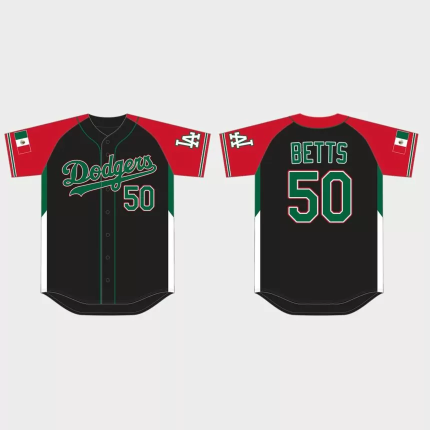 Mookie Betts Los Angeles Dodgers 2021 Mexican Heritage Night Limited Jersey – Black