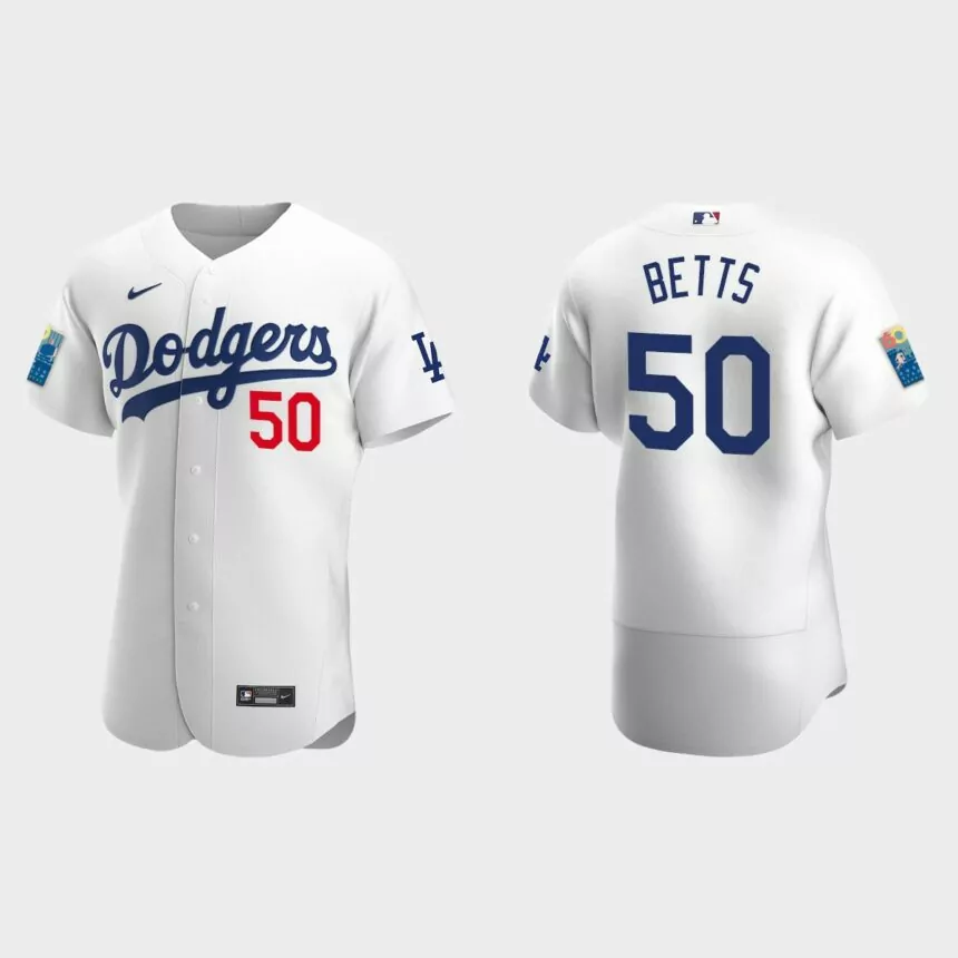 Mookie Betts Los Angeles Dodgers 2022 Dodger Stadium 60th Anniversary Authentic Jersey – White