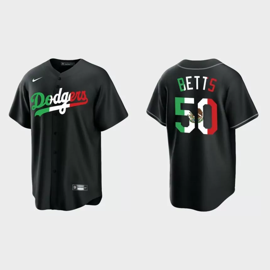 Mookie Betts Los Angeles Dodgers Mexican Heritage Night Replica Jersey – Black