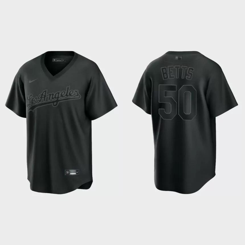 Mookie Betts Los Angeles Dodgers Pitch Black Fashion Replica Jersey – Black