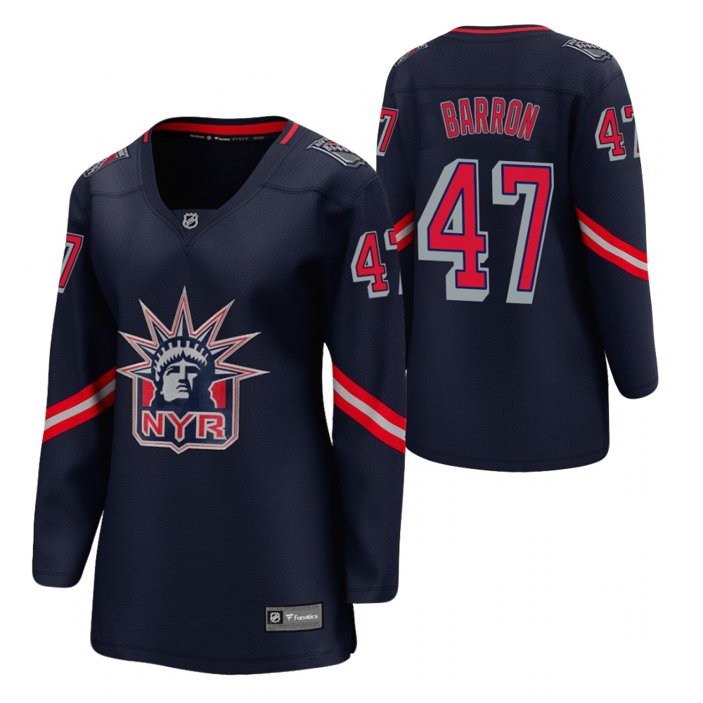 Morgan Barron New York Rangers Reverse Retro Navy Women Jersey
