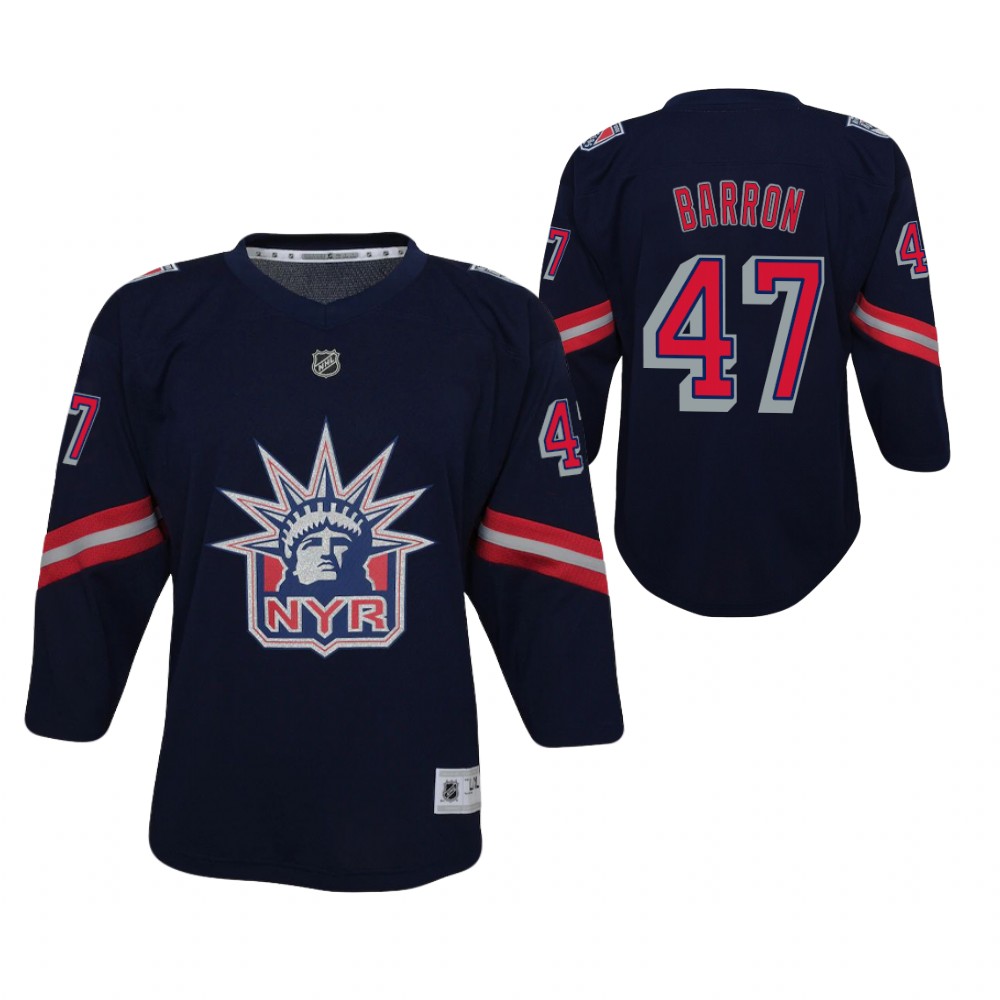 Morgan Barron New York Rangers Reverse Retro Navy Youth Jersey