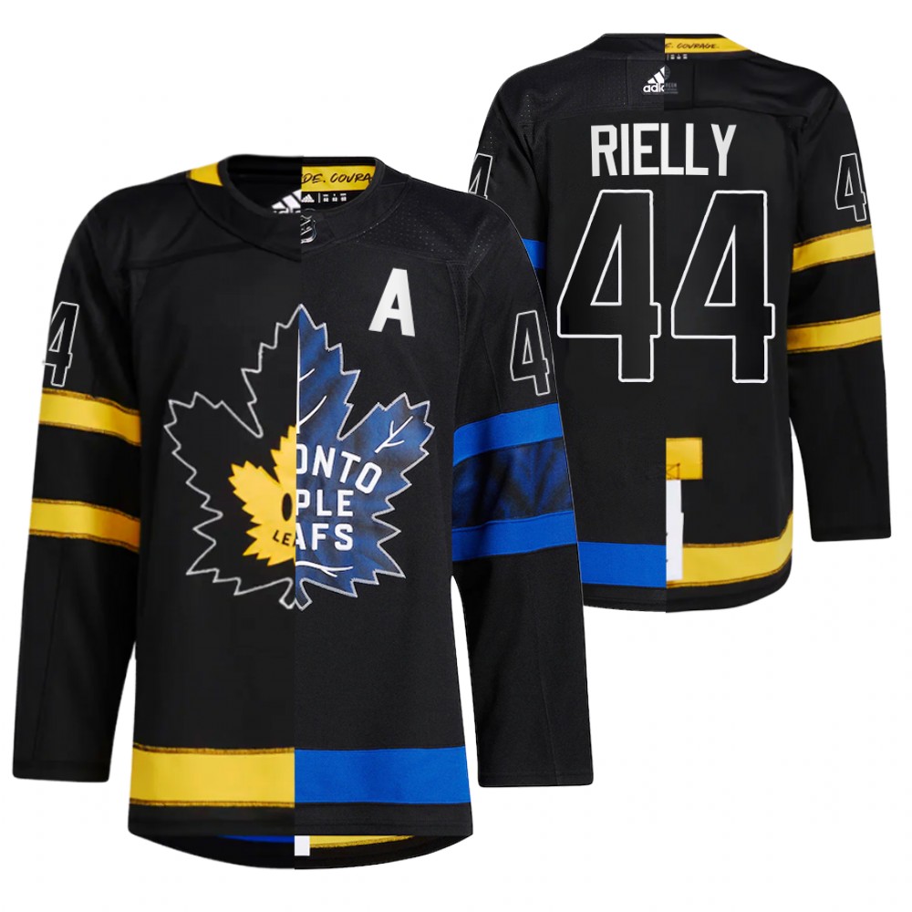 Morgan Rielly Maple Leafs Drew house Black Split Edition Alternate Jersey