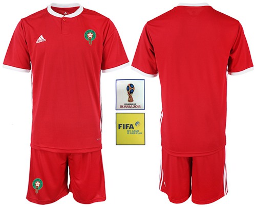 Morocco Blank Home Soccer Country Jersey