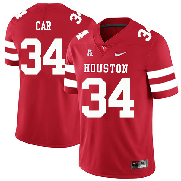 Mulbah Car Houston Cougars Men's Jersey - #34 NCAA Red Stitched Authentic
