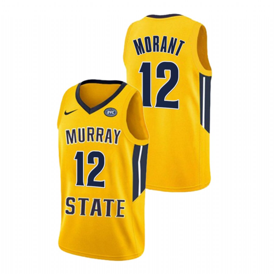 Murray State Racers Ja Morant College Basketball Gold Alumni Jersey Men