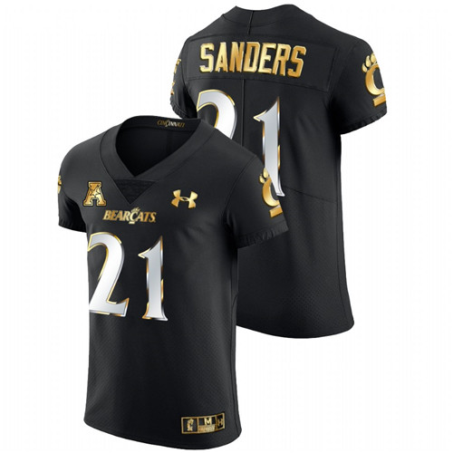 Myjai Sanders Cincinnati Bearcats Black 2021-22 Golden Edition Elite Football Jersey
