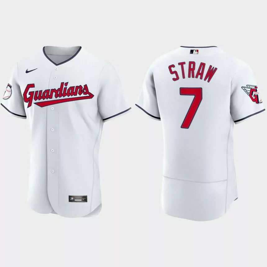 Myles Straw Cleveland Guardians 2022 Authentic Home Jersey – White