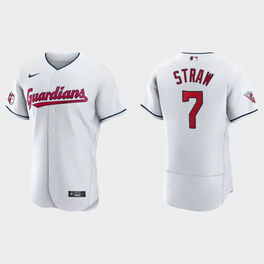 Myles Straw Cleveland Guardians Authentic Jersey – White