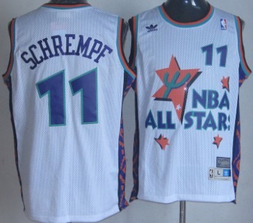 NBA 1995-1996 All-Star #11 Detlet Schrempf White Swingman Throwback Jersey