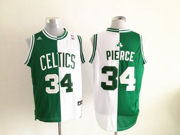 NBA Boston Celtics 34 Paul Pierce white-green Split Jerseys