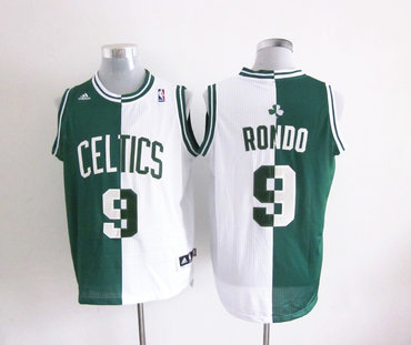 NBA Boston Celtics 9 Rajon Rondo Split Jerseys