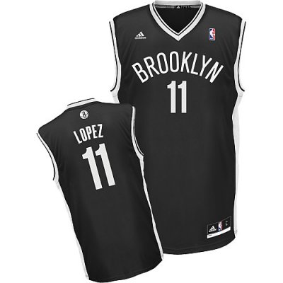 NBA Brooklyn Nets 11 Brook Lopez New Revolution 30 Swingman Road Black Jerseys