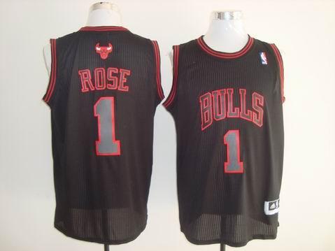 NBA Chicago Bulls #1 Rose Black[fashion embroidered-1]