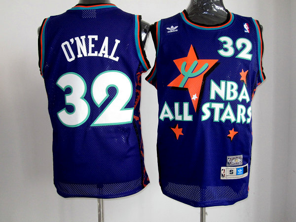 NBA Mitchell&Ness Throwback Jersey 1995-1996 All-Star #34 Shaquille O Neal Purple Swingman