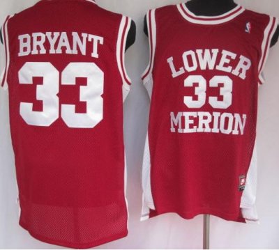 NBA NCAA Lower Merion 33# Kobe Bryant Red Jersey