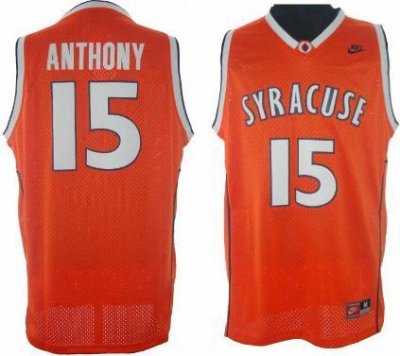 NBA NCAA Syracuse 15# Carmelo Anthony Stitched Orange Jersey