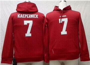 NEW 49ers #7 Colin Kaepernick Red Youth Pullover NFL Hoodie
