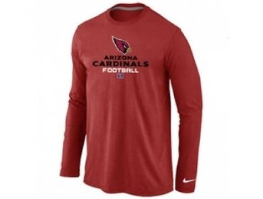 NEW Arizona Cardinals Authentic Logo Long Sleeve T-Shirt RED
