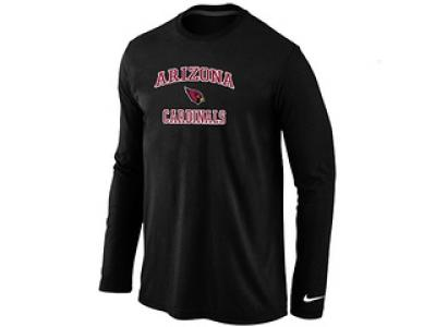 NEW Arizona Cardinals Heart & Soul Long Sleeve T-Shirt Black