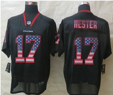 NEW Atlanta Falcons #17 Devin Hester USA Flag Fashion Black Elite Jerseys