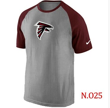 NEW Atlanta Falcons Ash Tri Big Play Raglan NFL T-Shirt Grey Red