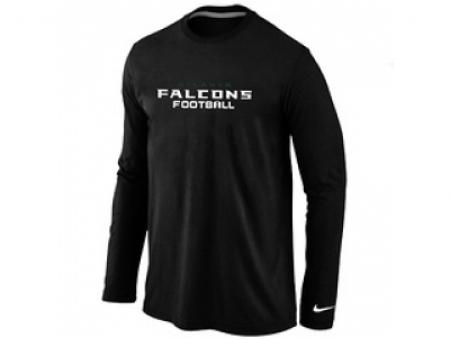 NEW Atlanta Falcons Authentic font Long Sleeve T-Shirt Black