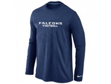 NEW Atlanta Falcons Authentic font Long Sleeve T-Shirt D.Blue