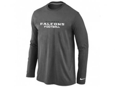 NEW Atlanta Falcons Authentic font Long Sleeve T-Shirt D.Grey