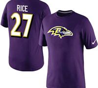 NEW Baltimore Ravens #27 Ed Reed Name & Number T-Shirt Purple