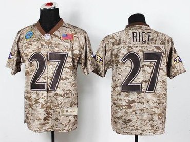 NEW Baltimore Ravens #27 Ray Rice Camo NFL Elite USMC Jersey(USA)
