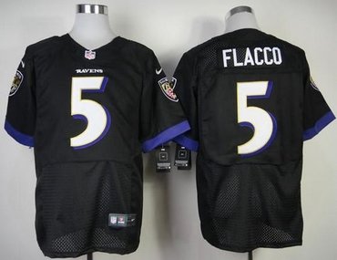 NEW Baltimore Ravens #5 Joe Flacco Black Stitched NFL New Elite Jersey