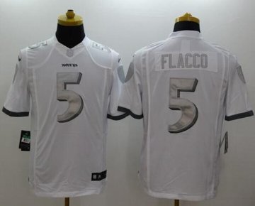 NEW Baltimore Ravens #5 Joe Flacco White NFL Limited Platinum Jersey
